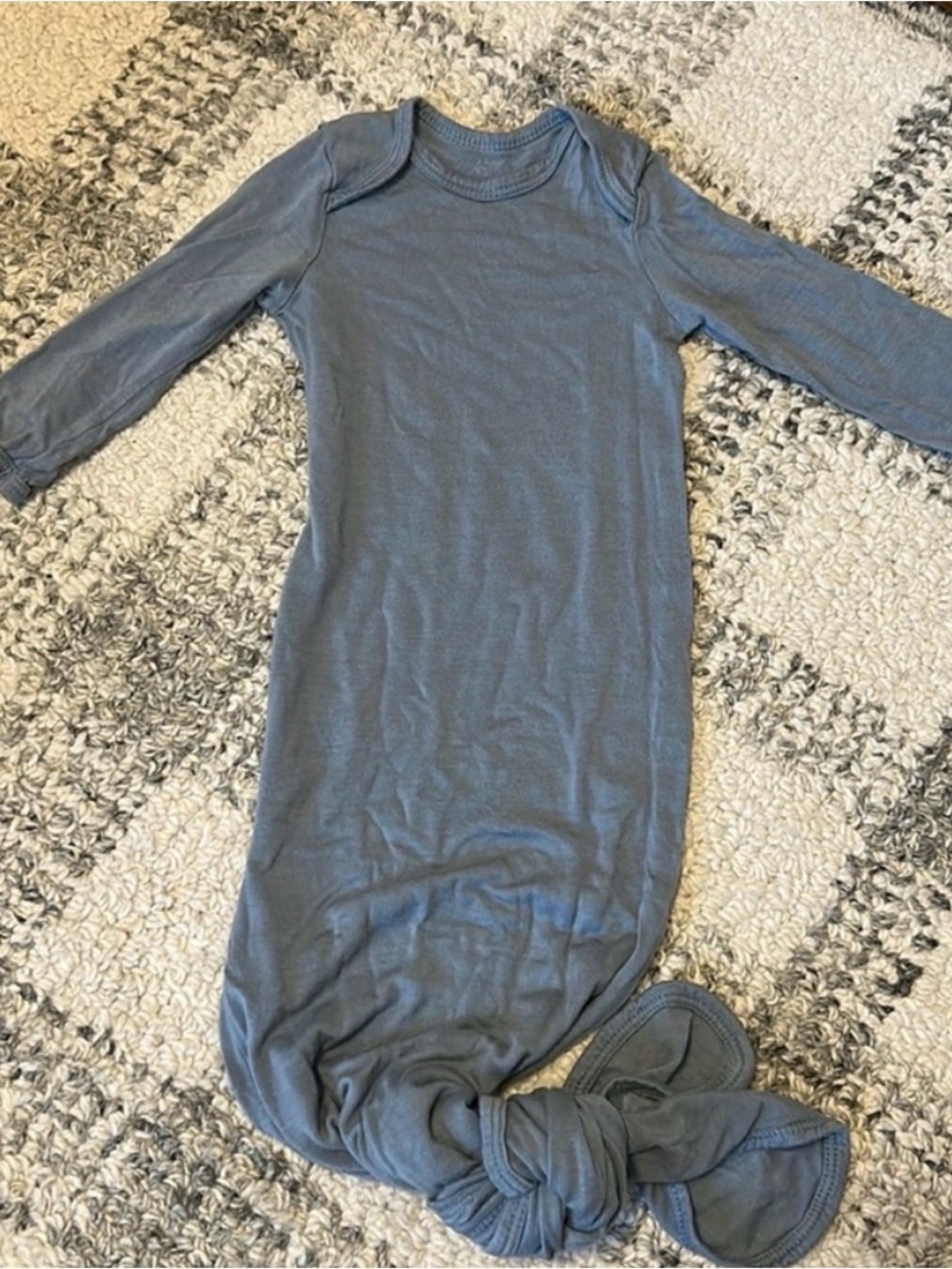 Solly Baby Slate Blue Long-Sleeve Knotted Baby Gown